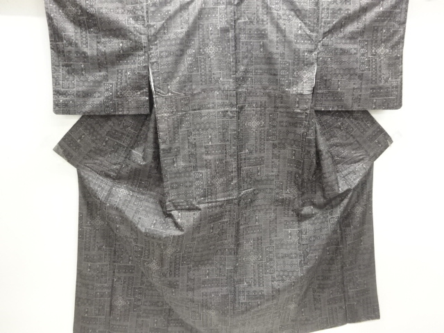 JAPANESE KIMONO / TSUMUGI / WOVEN FLOWER
